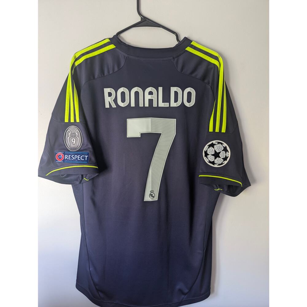 Real Madrid Ronaldo 2012/13 Away Jersey XL UCL Fully Patched CR7